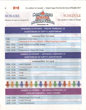  MAPLE SUGAR FESTIVAL DU SUCRE D'ÉRABLE, 2017   , page 12