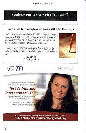   LA VOIX DES KOOTENAYS, 2014   , page 18