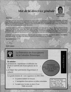   MAPLE SUGAR FESTIVAL DU SUCRE D'ÉRABLE, 2003   , page 7
