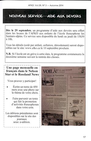   LA VOIX DES KOOTENAYS, 2014   , page 17