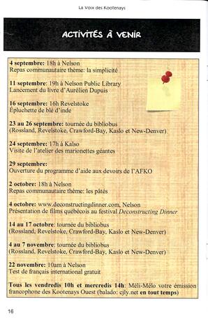   LA VOIX DES KOOTENAYS, 2014   , page 16