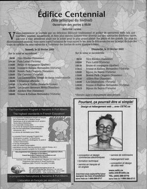  MAPLE SUGAR FESTIVAL DU SUCRE D'ÉRABLE, 2003   , page 22