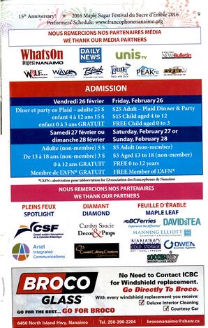   MAPLE SUGAR FESTIVAL DU SUCRE D'ÉRABLE, 2016   , page 9