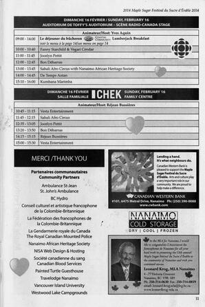   MAPLE SUGAR FESTIVAL DU SUCRE D'ÉRABLE, 2014   , page 11