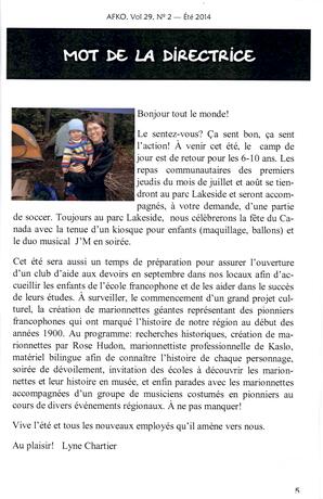   LA VOIX DES KOOTENAYS, 2014   , page 5