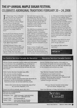   MAPLE SUGAR FESTIVAL DU SUCRE D'ÉRABLE, 2008   , page 5