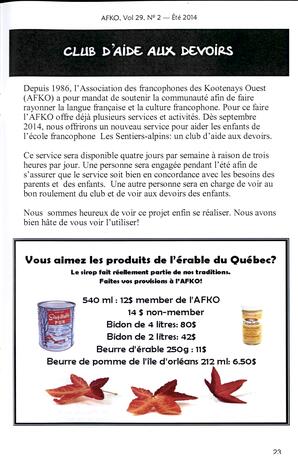   LA VOIX DES KOOTENAYS, 2014   , page 23