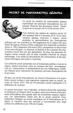   LA VOIX DES KOOTENAYS, 2014   , page 22