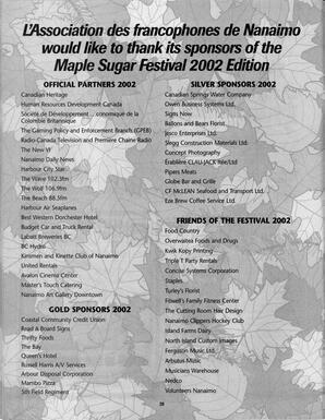   MAPLE SUGAR FESTIVAL DU SUCRE D'ÉRABLE, 2002   , page 52