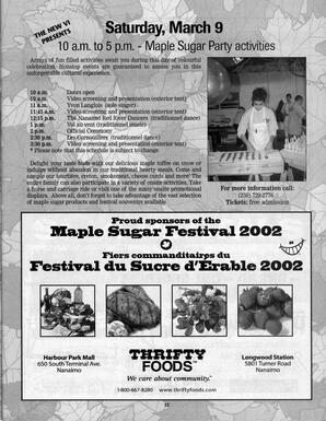   MAPLE SUGAR FESTIVAL DU SUCRE D'ÉRABLE, 2002   , page 45