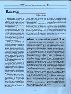   INFO-PARENTS COLOMBIE-BRITANNIQUE, 1995   , page 2