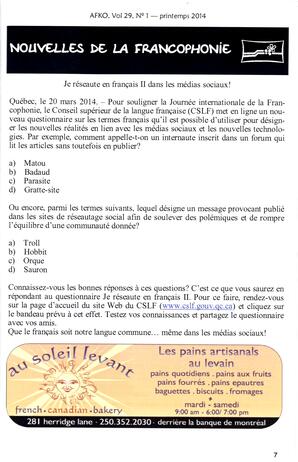   LA VOIX DES KOOTENAYS, 2014   , page 7
