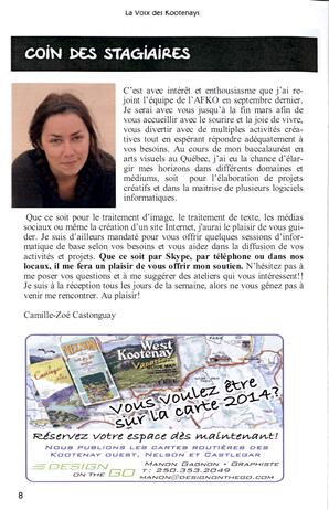   LA VOIX DES KOOTENAYS, 2013   , page 8