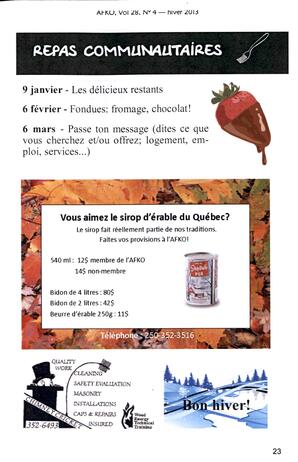   LA VOIX DES KOOTENAYS, 2013   , page 23