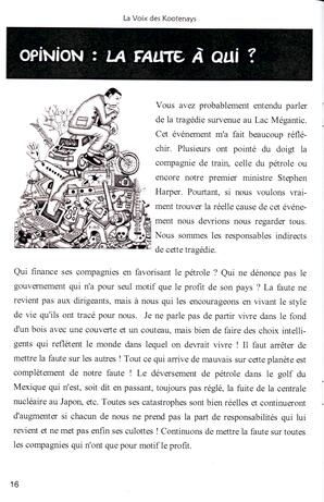   LA VOIX DES KOOTENAYS, 2013   , page 16
