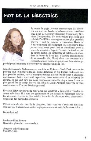  LA VOIX DES KOOTENAYS, 2013   , page 5