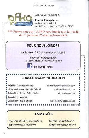   LA VOIX DES KOOTENAYS, 2013   , page 2