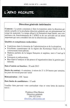   LA VOIX DES KOOTENAYS, 2013   , page 13