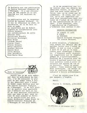   L'ÉCHO DE L'OKANAGAN, 1984   , page 2
