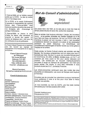   L'ANSE-AU-SABLE, 2001   , page 2