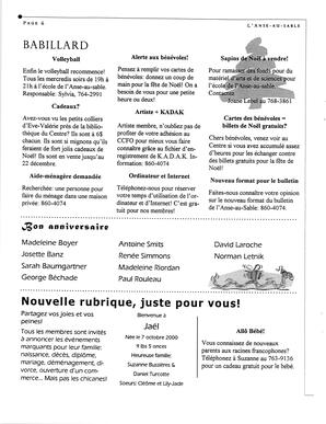   L'ANSE-AU-SABLE, 2000   , page 6