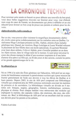   LA VOIX DES KOOTENAYS, 2012-13   , page 18