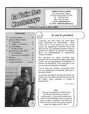   LA VOIX DES KOOTENAYS, 2002   , page 1