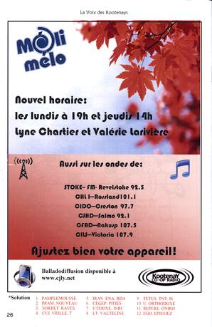   LA VOIX DES KOOTENAYS, 2012   , page 26
