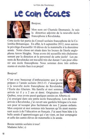   LA VOIX DES KOOTENAYS, 2012   , page 18