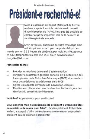   LA VOIX DES KOOTENAYS, 2012   , page 4