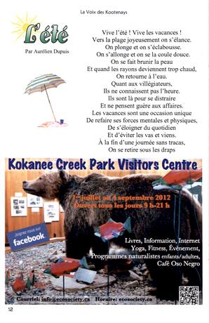   LA VOIX DES KOOTENAYS, 2012   , page 12