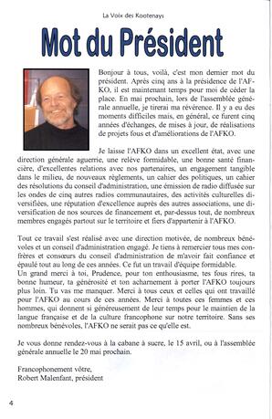  LA VOIX DES KOOTENAYS, 2012   , page 4