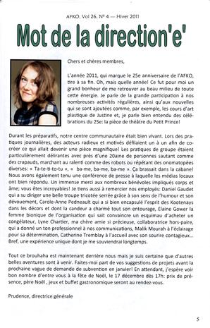   LA VOIX DES KOOTENAYS, 2011   , page 5