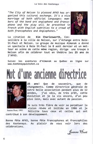   LA VOIX DES KOOTENAYS, 2011   , page 6
