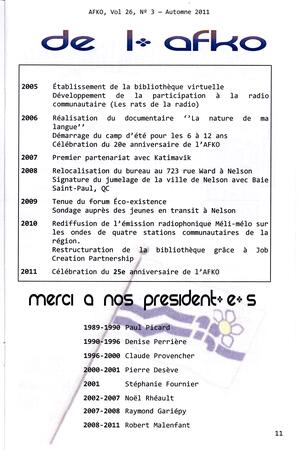   LA VOIX DES KOOTENAYS, 2011   , page 11
