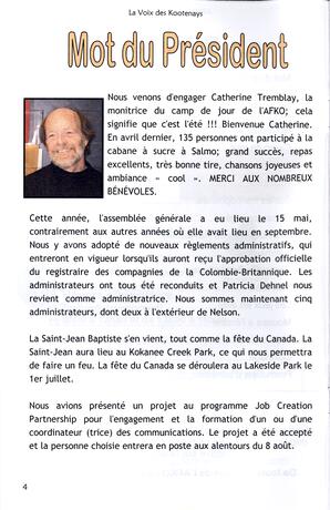   LA VOIX DES KOOTENAYS, 2011   , page 4