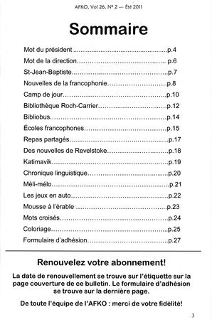   LA VOIX DES KOOTENAYS, 2011   , page 3