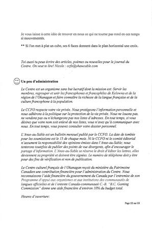   L'ANSE-AU-SABLE, 2009   , page 22
