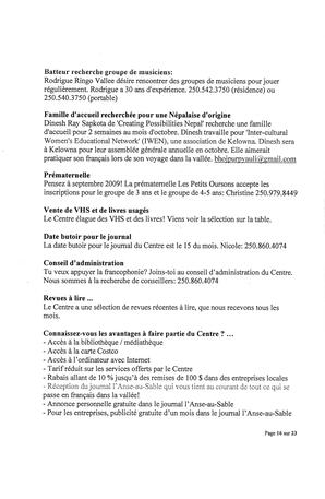   L'ANSE-AU-SABLE, 2009   , page 16