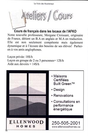   LA VOIX DES KOOTENAYS, 2011   , page 16
