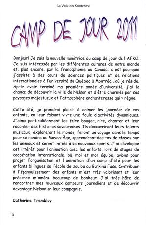   LA VOIX DES KOOTENAYS, 2011   , page 10