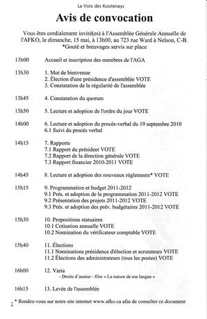   LA VOIX DES KOOTENAYS, 2011   , page 22