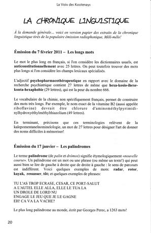   LA VOIX DES KOOTENAYS, 2011   , page 20