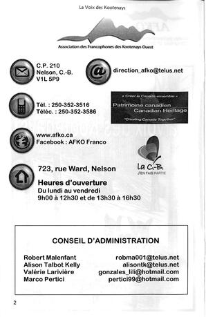   LA VOIX DES KOOTENAYS, 2011   , page 2