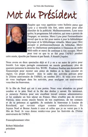   LA VOIX DES KOOTENAYS, 2010   , page 4