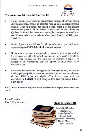   LA VOIX DES KOOTENAYS, 2010   , page 11