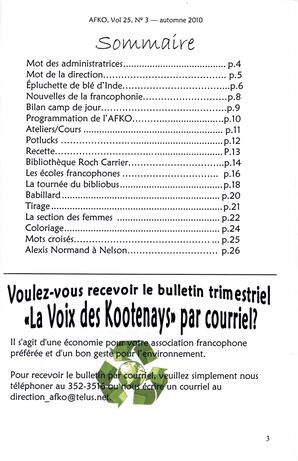   LA VOIX DES KOOTENAYS, 2010   , page 3