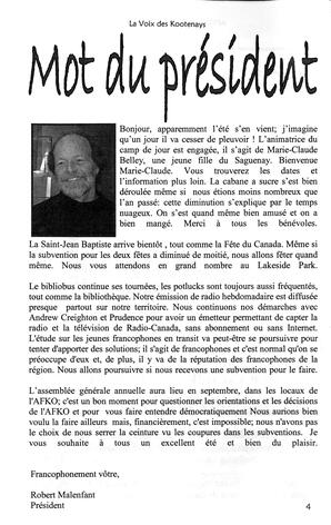   LA VOIX DES KOOTENAYS, 2010   , page 4