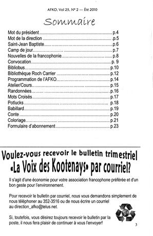   LA VOIX DES KOOTENAYS, 2010   , page 3