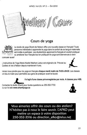   LA VOIX DES KOOTENAYS, 2010   , page 15